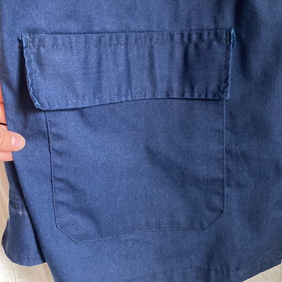 Vintage Retro Navy Blue Machinist's Jacket Large Pockets Size L Maybe 1960s - Picture 3 of 7